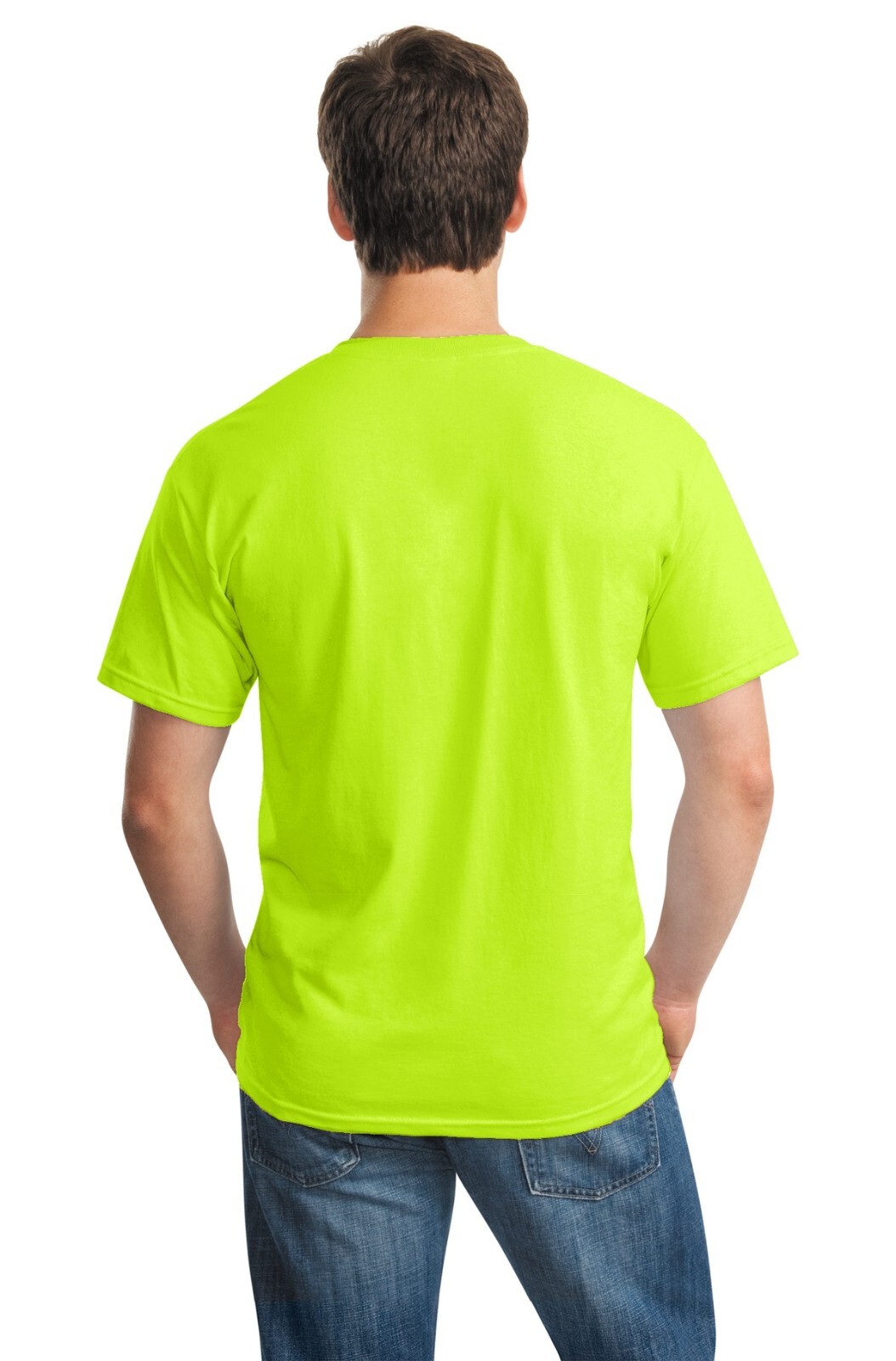 Hi Vis Safety Shirts Orange Green Mix Color 5.3 oz GILDAN Cotton Pack of 9 gallery