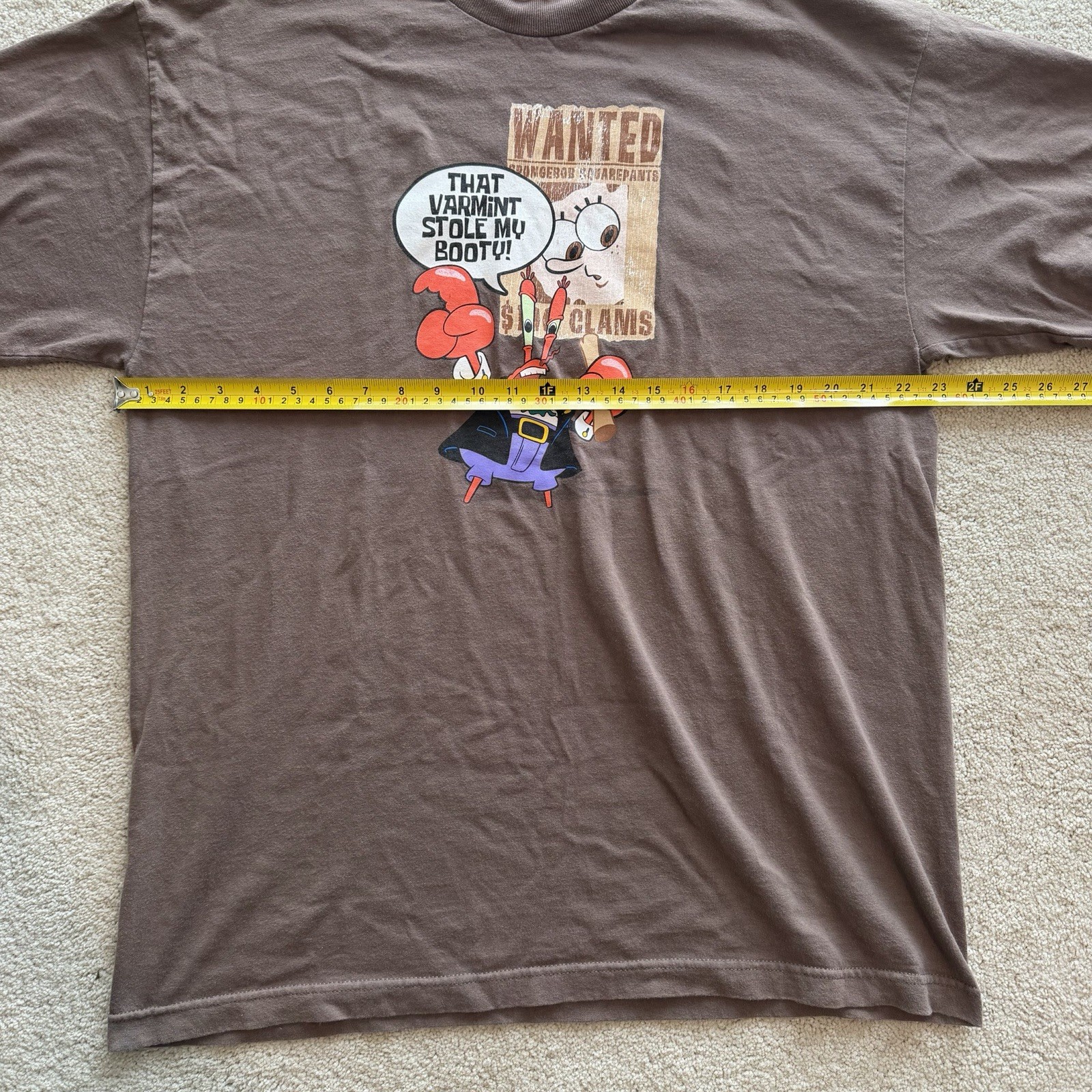Vintage 2003 SpongeBob Square Pants Shirt Brown Men’s XL Varmint Stole My Booty gallery