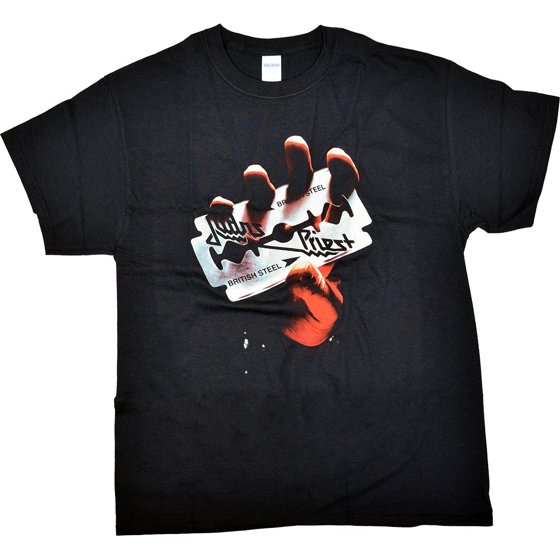 Judas Priest British Steel Black T-Shirt Liquid Blue gallery