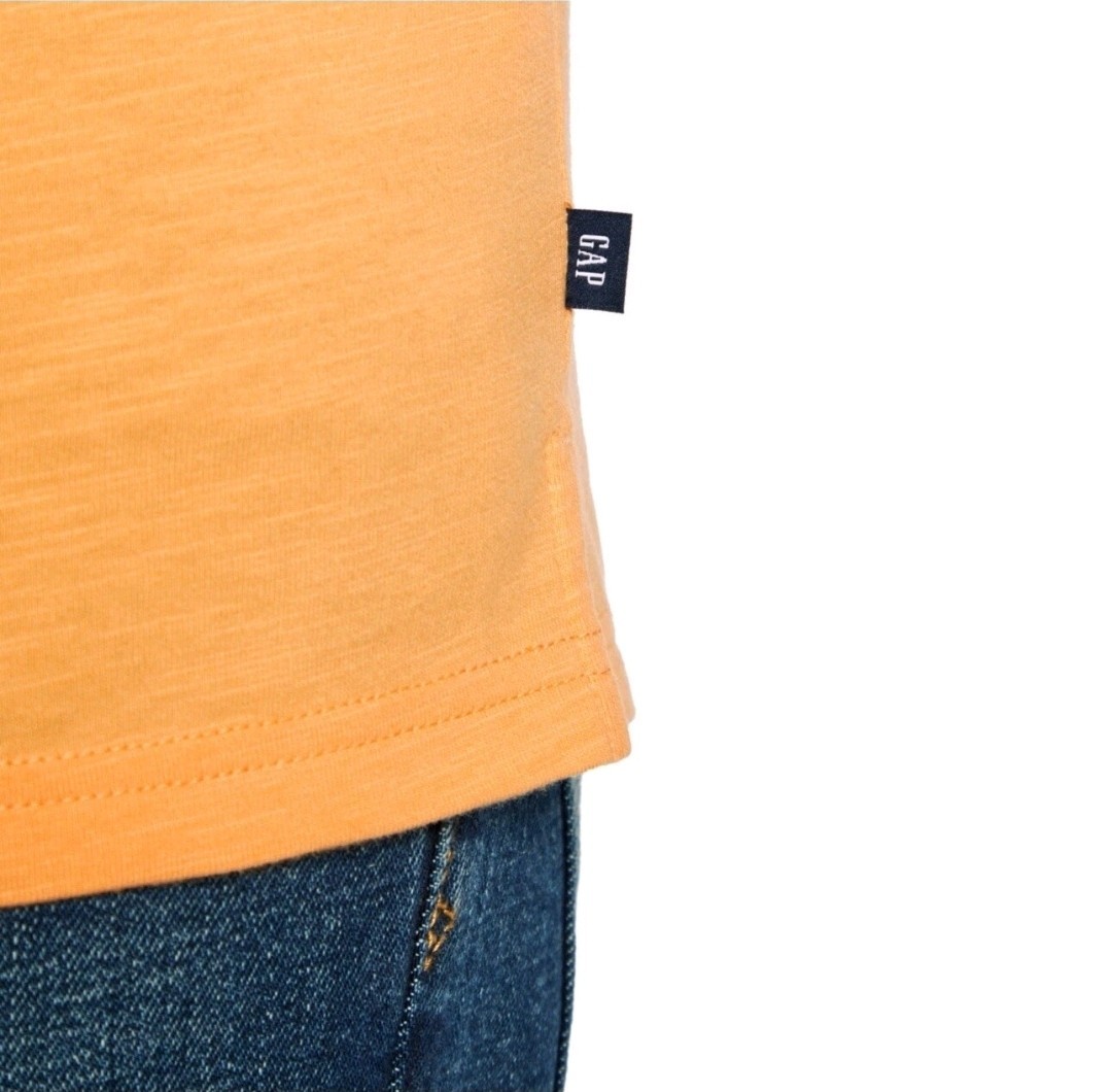 GAP Men's Soft Short Sleeve Half Button Collar Slub Henley Apricot Wash Medium gallery