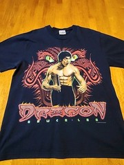 Vintage Bruce Lee Tee Medium Dragon 90s Martial Arts Top Heavy Made In Australia