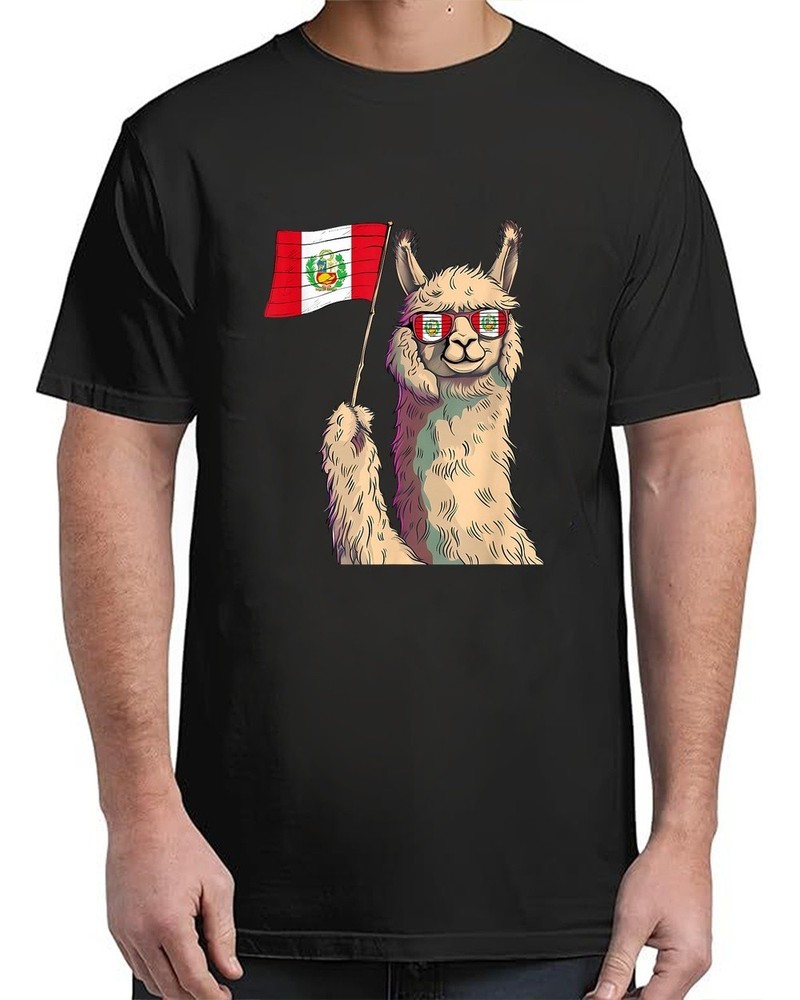 Peruvian Pride Alpaca Peruvian Roots Peruvian Flag Vintage Adult S-4XL T-Shirt