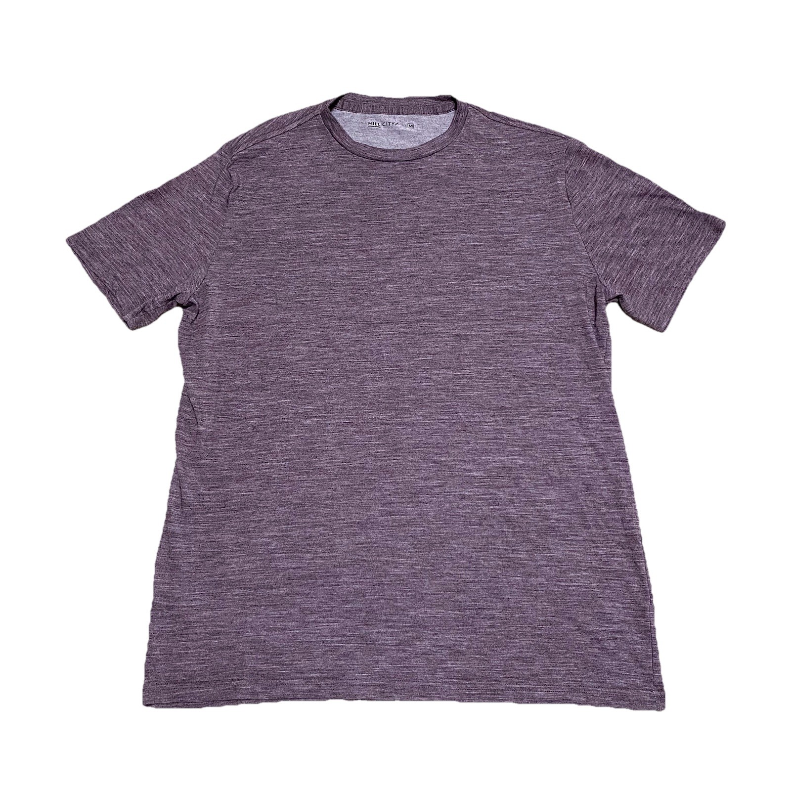 Hill City Merino Wool Blend T-Shirt Mens M Purple Crew Neck Short Sleeve Stretch gallery
