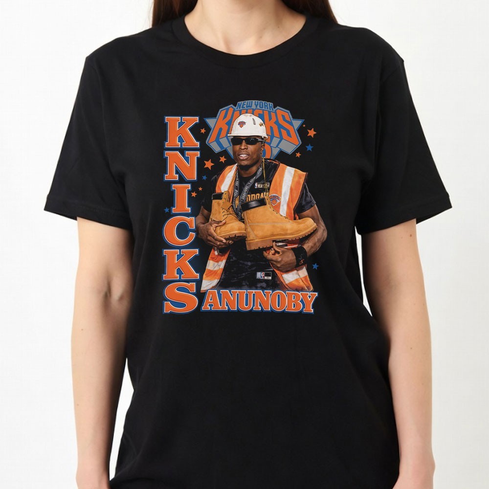 OG Anunoby T-Shirt Funny NY Basketball Meme Construction Boot Graphic Men Tee gallery