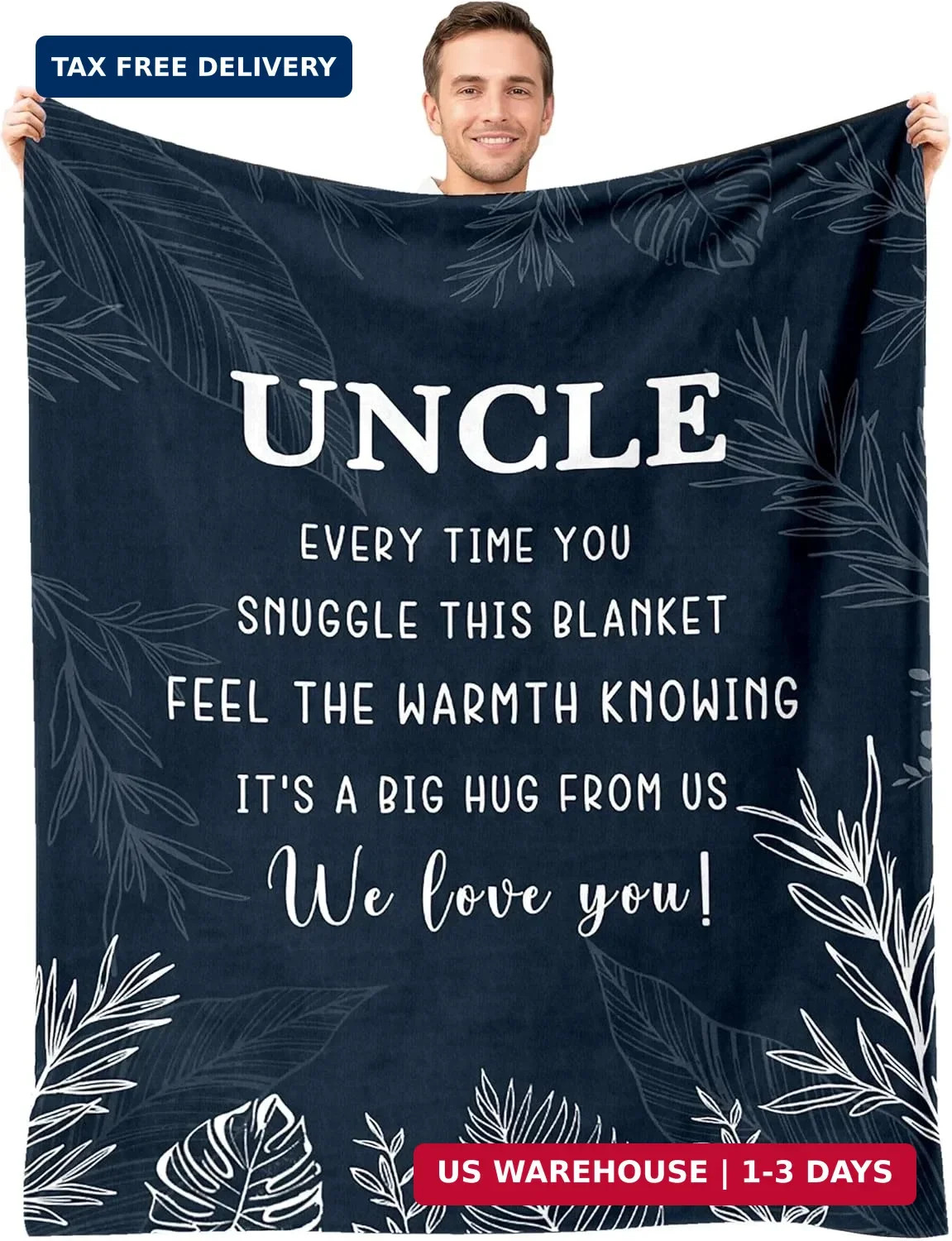 Uncle Gifts – Best Uncle Blanket for Fathers Day, Birthday, Christmas & Thanksgi