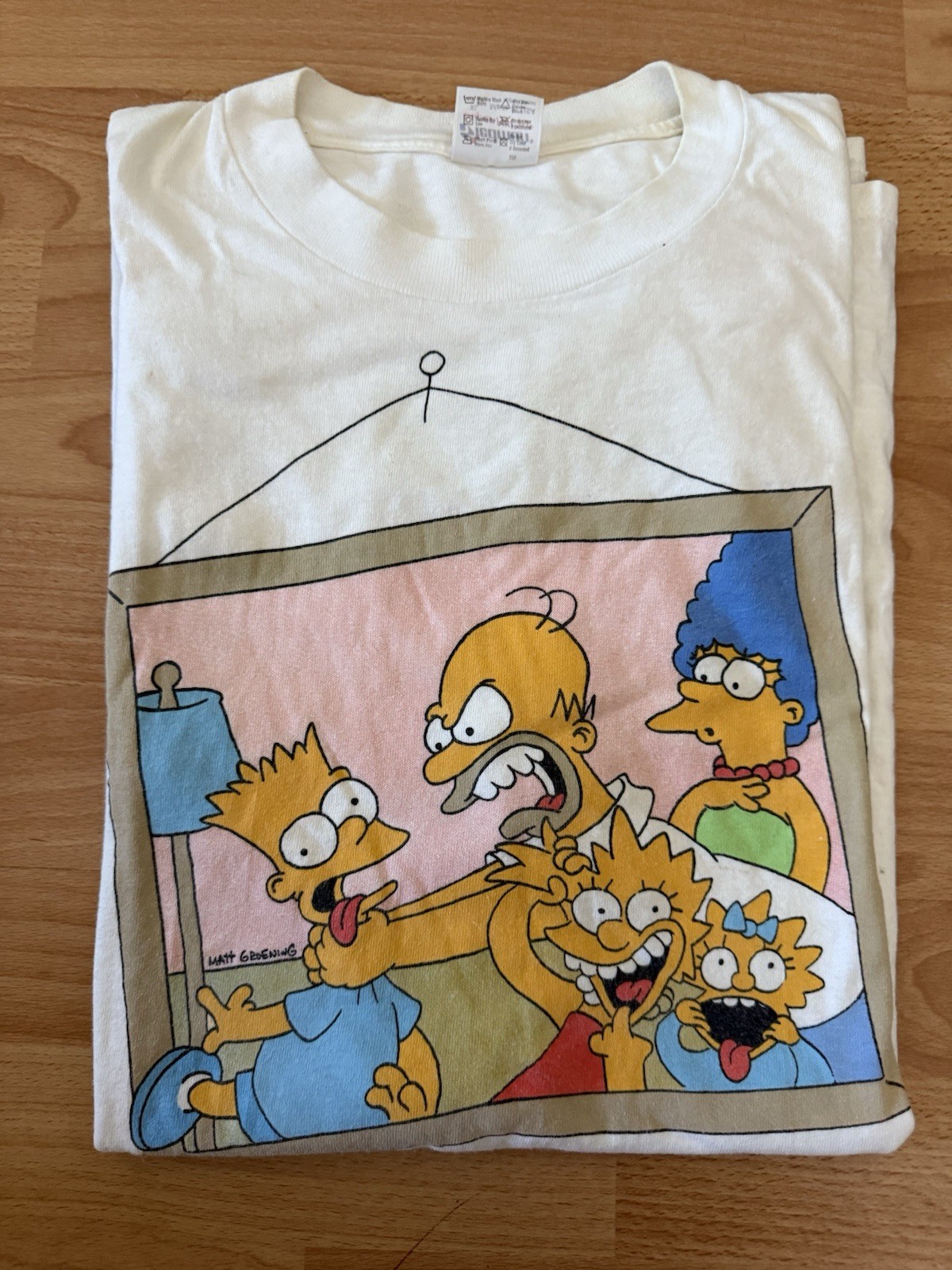 Vintage 90s The Simpsons Family Portrait T-Shirt Size Large White 1989 RARE XL gallery