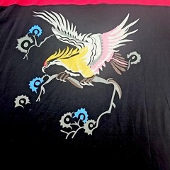 Evisu Custom Made TShirt Men’s 2XL Red Black Green Bird Colorful 90’s Y2k Art