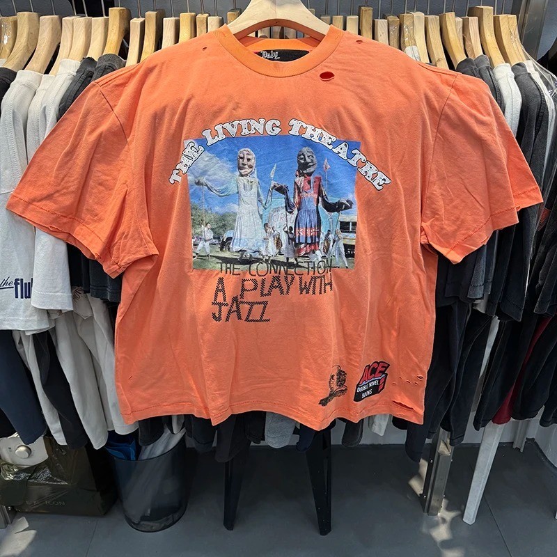 Hollywood Living Theatre Connection Play Jazz Mens Orange Cotton T Shirt gallery