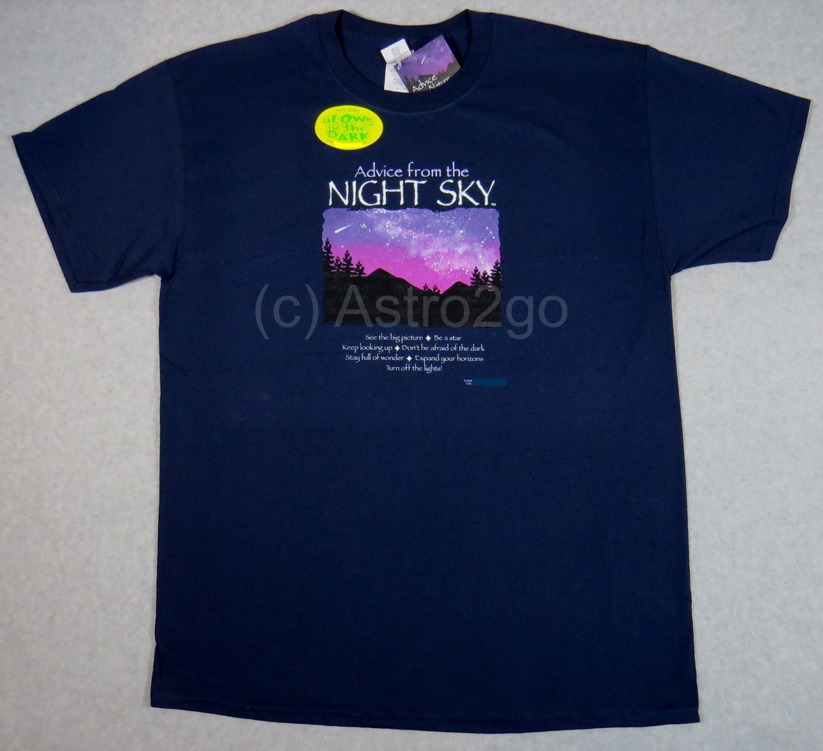 ADVICE FROM THE NIGHT SKY-Astronomy Space Stars Science Glow T Shirt S-2XL NEW! gallery