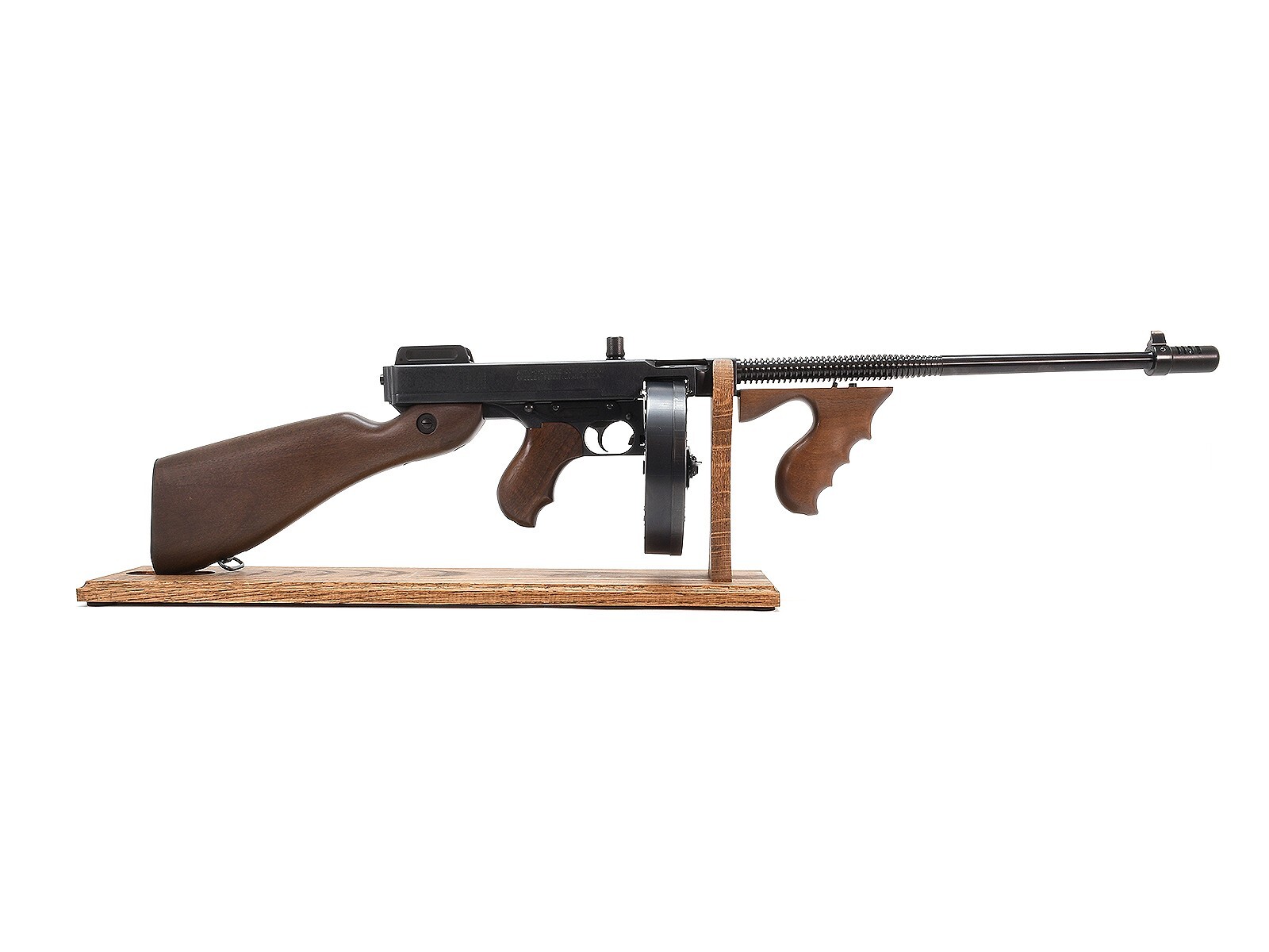 Oak Display Stand Thompson Submachine Gun Custom Shop Inc.