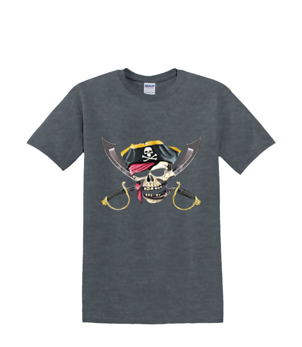 T-Shirt S to 2xl 3xl - PIRATE SKULL SWORDS fun humor adult gallery