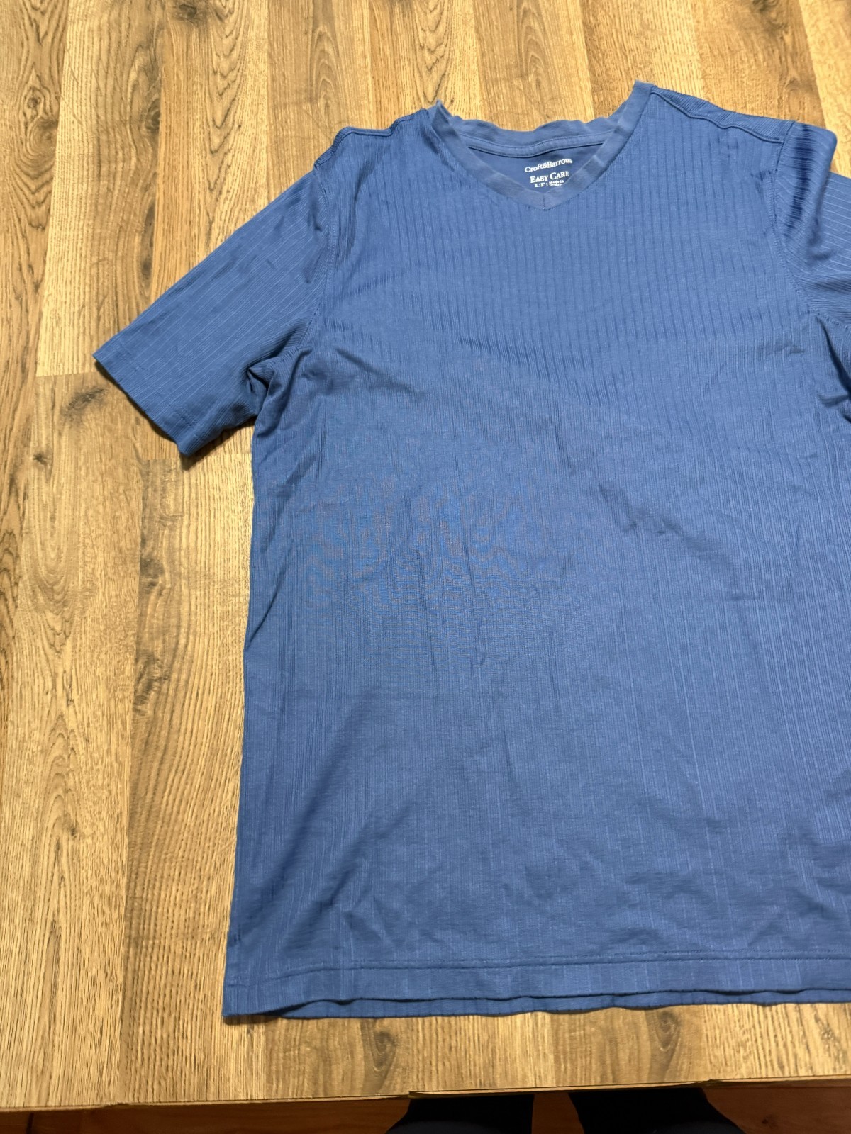 Croft & Barrow Shirt Men's Size Large Tall, Blue, V-neck, Easy Care gallery
