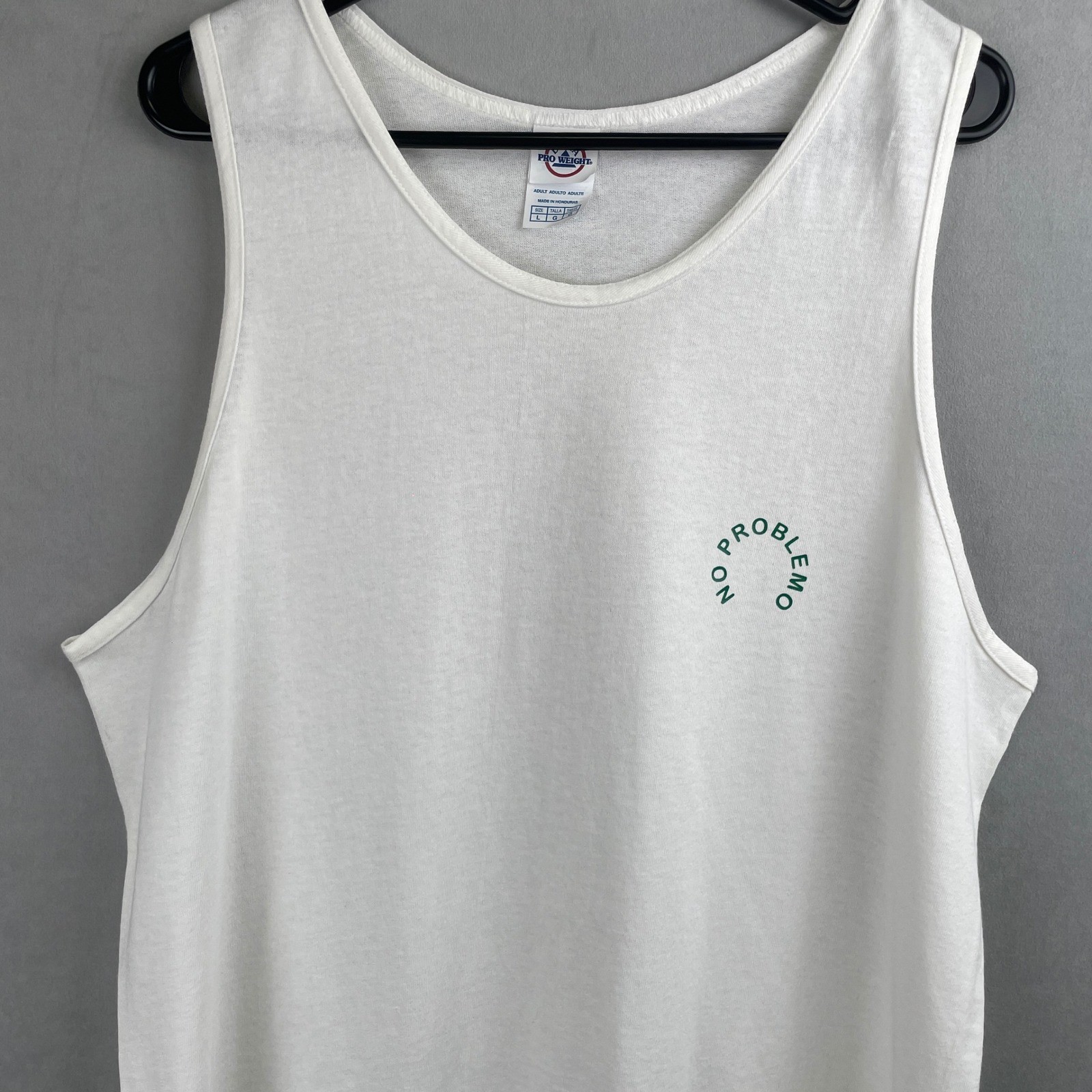 Delta Pro Weight No Problemo Custom Graphic Tank Top White Men L Cotton Summer gallery