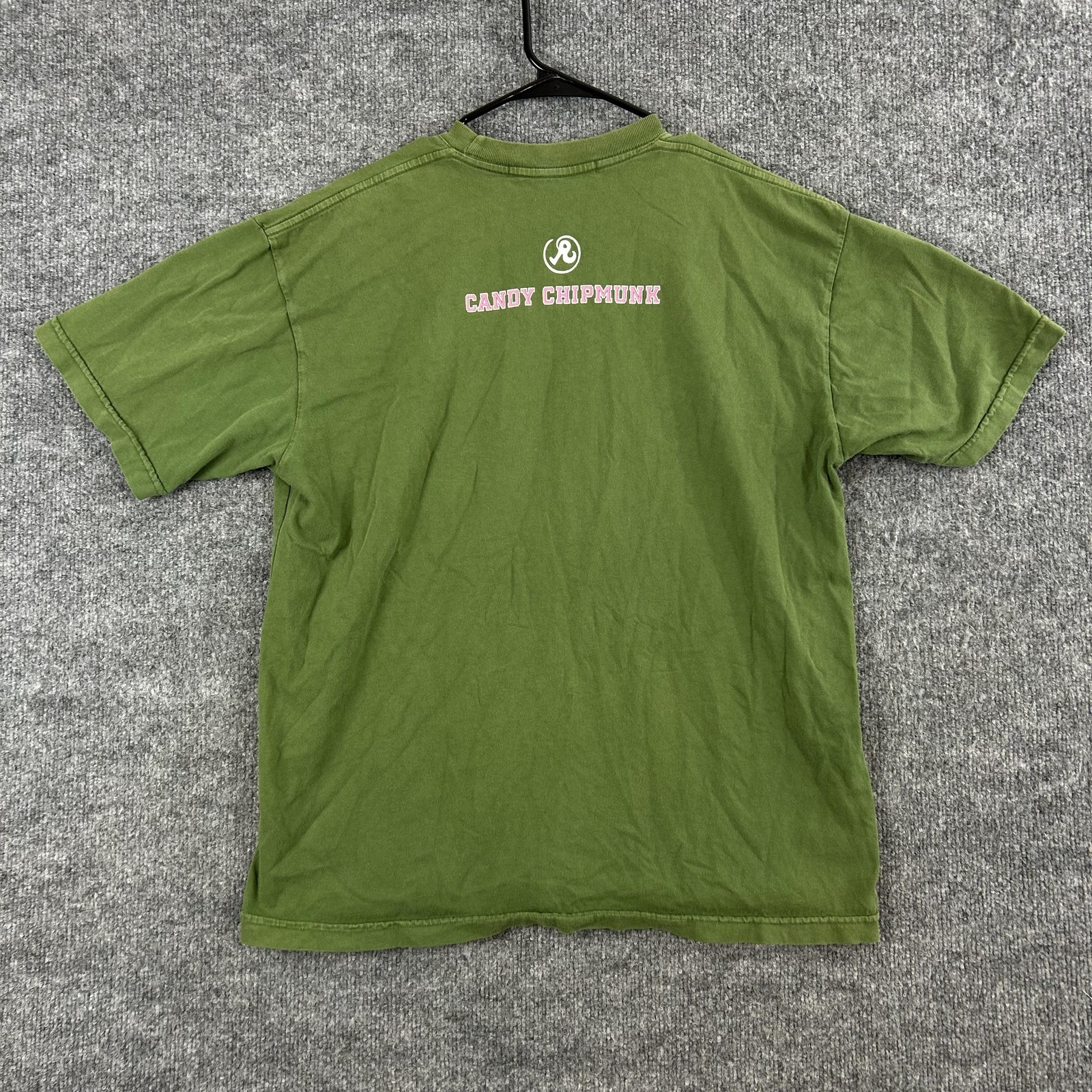 Richardson Shirt Men Large Candy Chipmunk Cartoon Graphic Tee Green Streetwear gallery