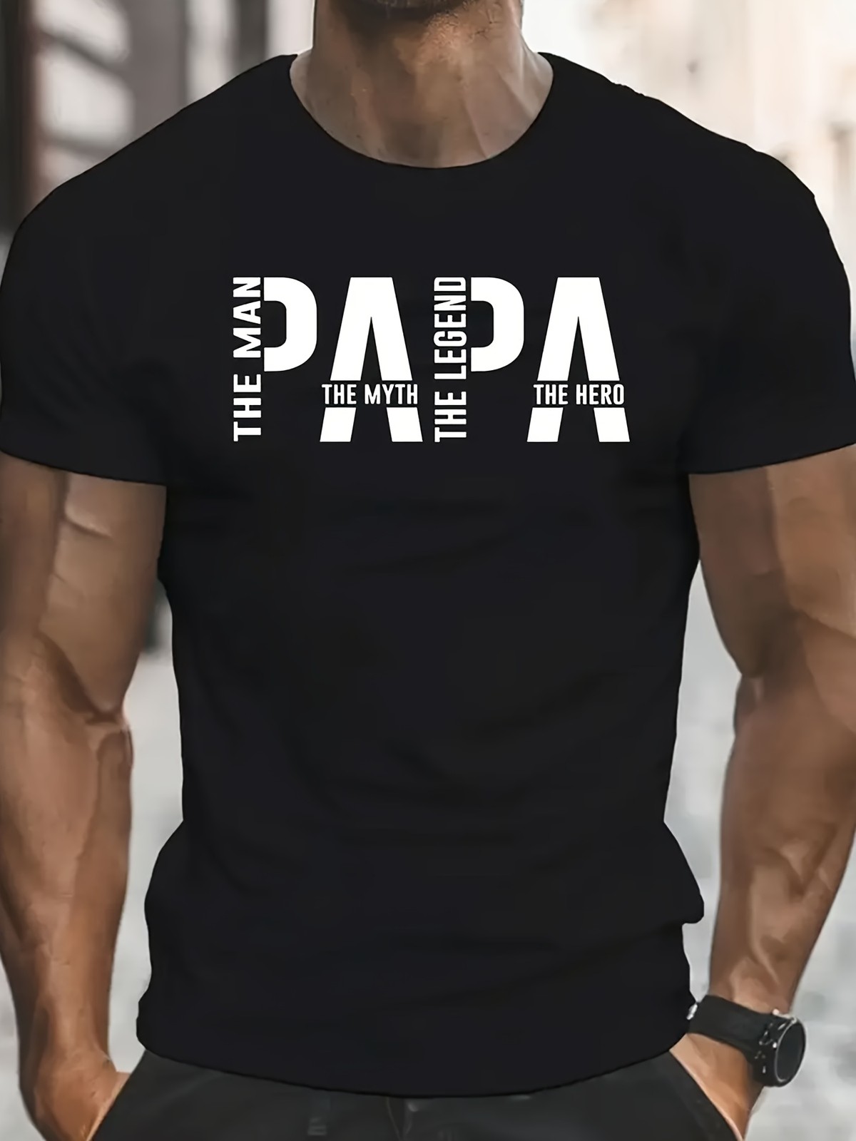 Men’S Fashion T-Shirt Casual Crew Neck with Slight Stretch Fabric, Printed Pat