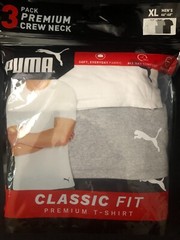 PUMA 3pack ClassicFit Premium CrewNeck Shirt(M,L,XL)Up to25%off,white,gray,black
