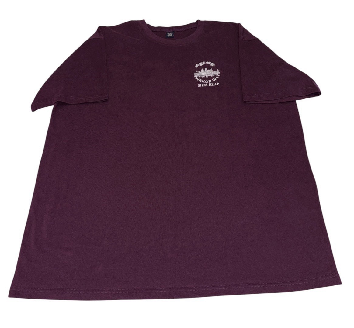 Angkor Wat T-Shirt Mens XXL Siem Reap Cambodia Tee Souvenir Temple Maroon Crew gallery