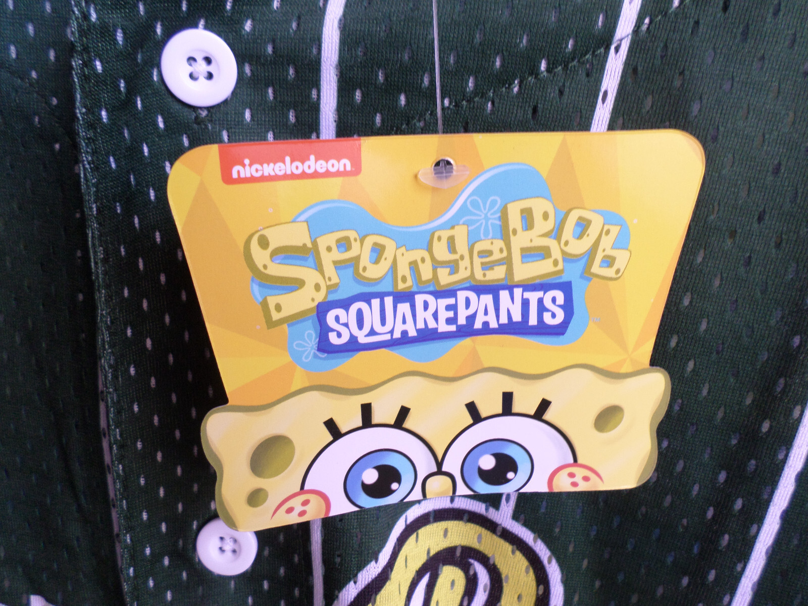 SpongeBob Square Pants Size 4XL Jersey Nickelodeon Green & Yellow Front Button gallery