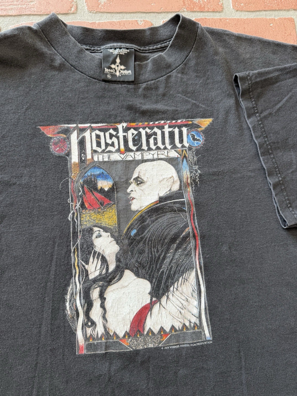 Nosferatu VINTAGE Shirt XL Rare 90s Vampire Dracula Faded Black Original gallery