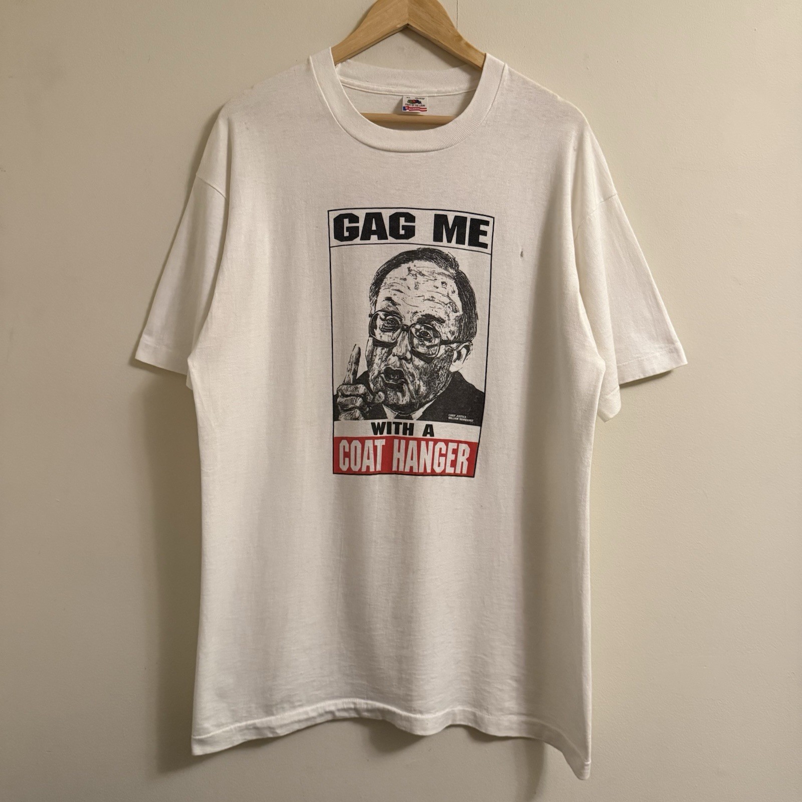 Vintage 90s Gag Me With A Coat Hanger Political Pro Choice Tee gallery
