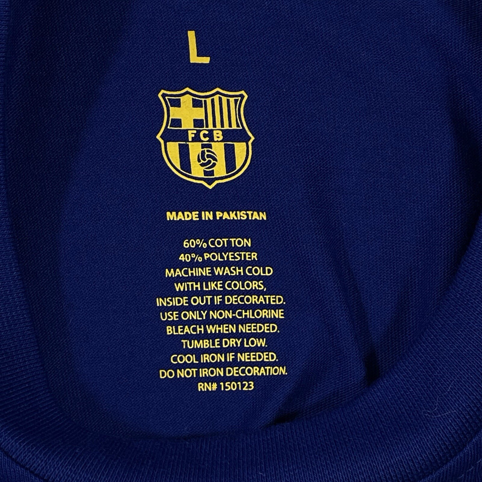 FC Barcelona T-Shirt Mens Size L Blue Crewneck Soccer. gallery