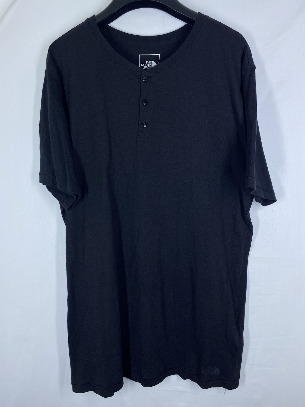 The Northface Shirt Mens Medium Black Short Sleeve Stretch Button Terrain Henley