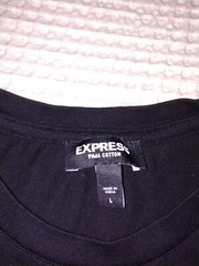 EXPRESS Mens 2 pack Solid Green & Black Pima Cotton T Shirts Size Large EUC
