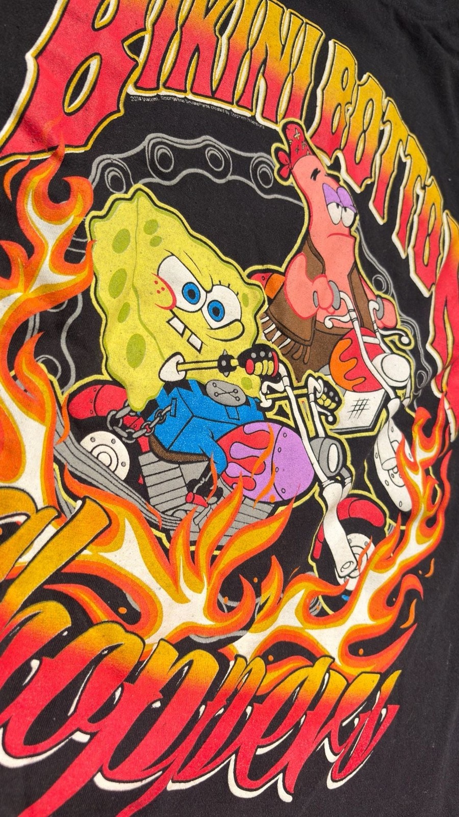 Nickelodeon Bikini Bottom Choppers SpongeBob and Patrick Biker Graphic T-Shirt gallery
