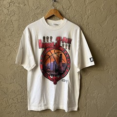 Vintage 1998 CHICAGO BULLS Repeat 3-peat NBA Champions locker room tee Starter L