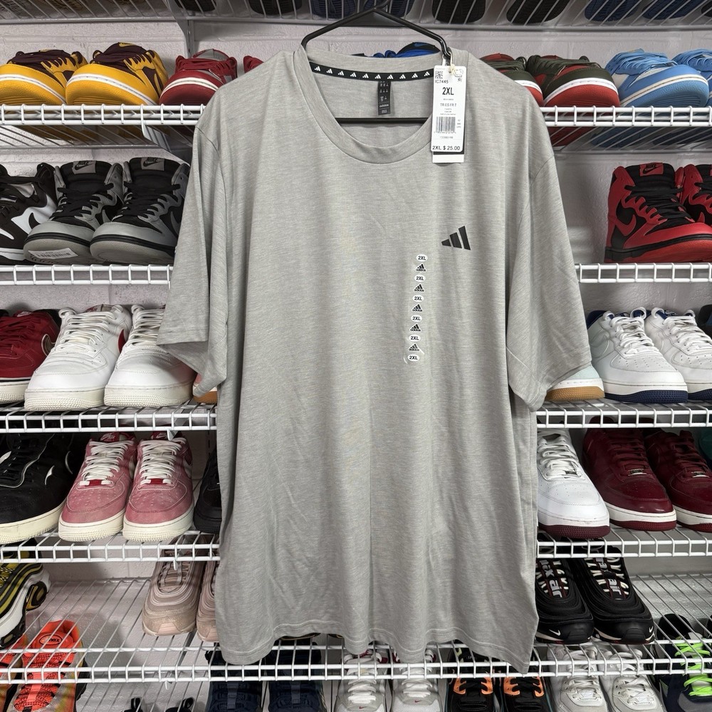 Adidas Train Essentials Feelready Training Tshirt Grey Heather Mens Size 2XL NWT