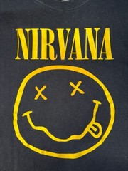 Nirvana Smiley Face Graphic Band T-Shirt Black XL