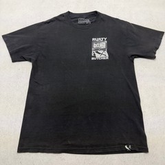 Rusty Butcher Work Sucks Quit Your Job Graphic T-Shirt Mens Large Black Y2K
