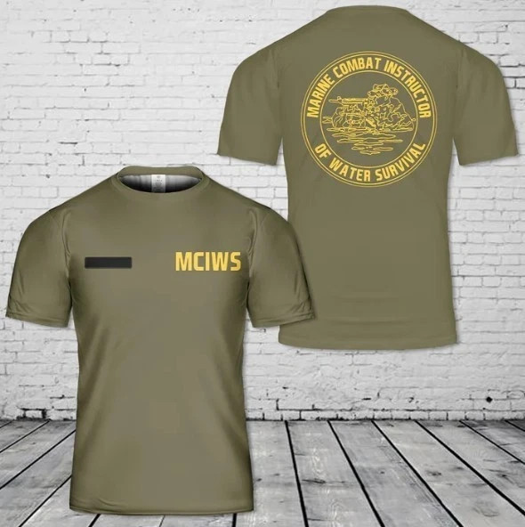 Custom Name US Marine Corps Instructor of Water Safety T-Shirt 3D gallery