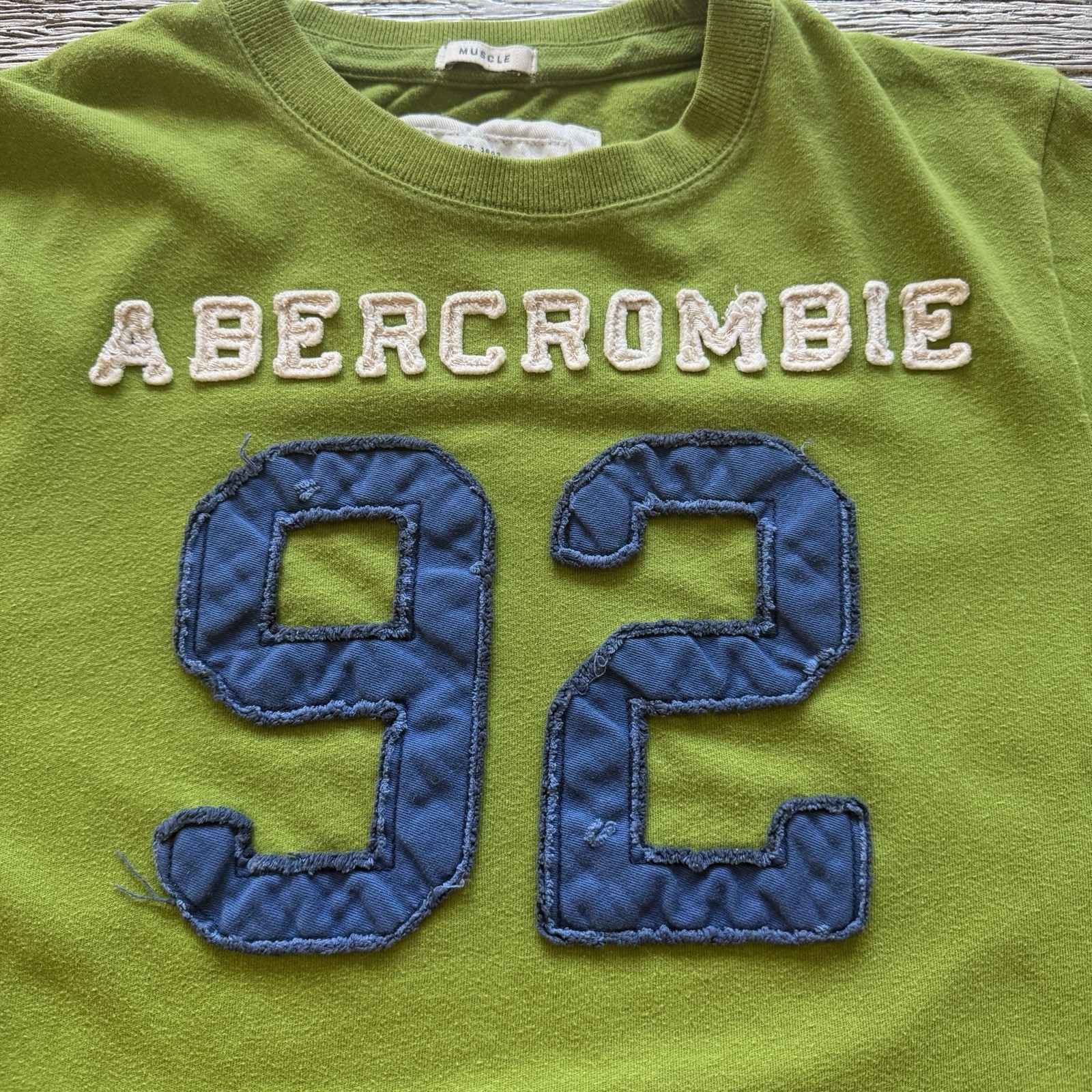 Vintage Abercrombie & Fitch Green Muscle Shirt Size Large Y2K gallery