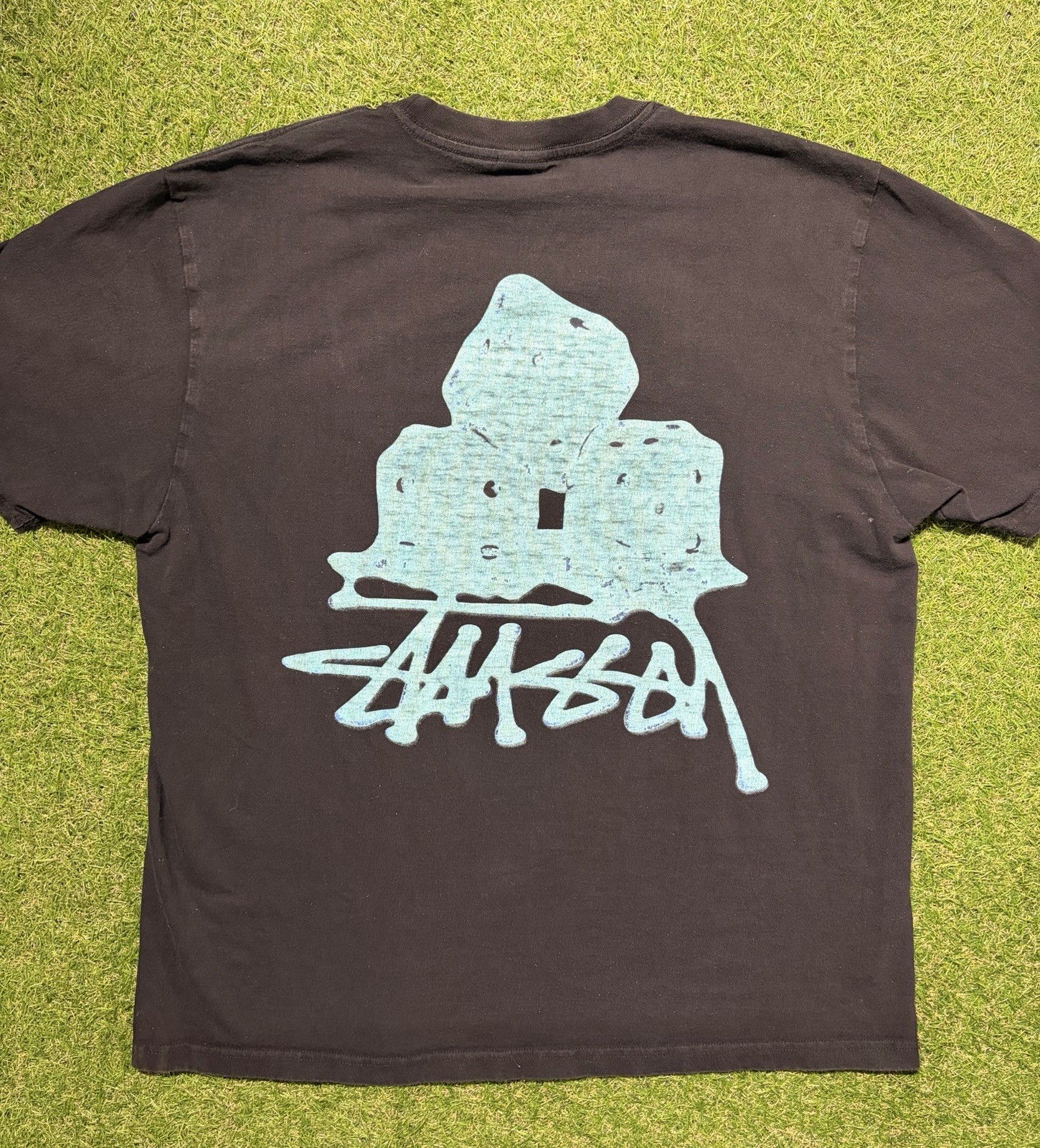 Authentic Stussy Shirt Melting Dice Tshirt Size Large Double Sided Streetwear gallery