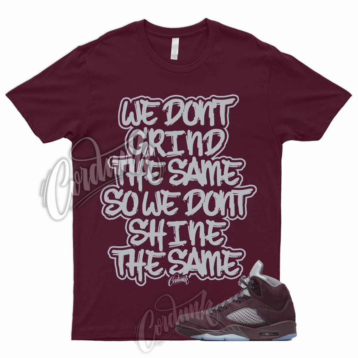 GRIND Shirt for 5 Deep Burgundy Metallic Silver Graphite Bordeaux Low Maroon