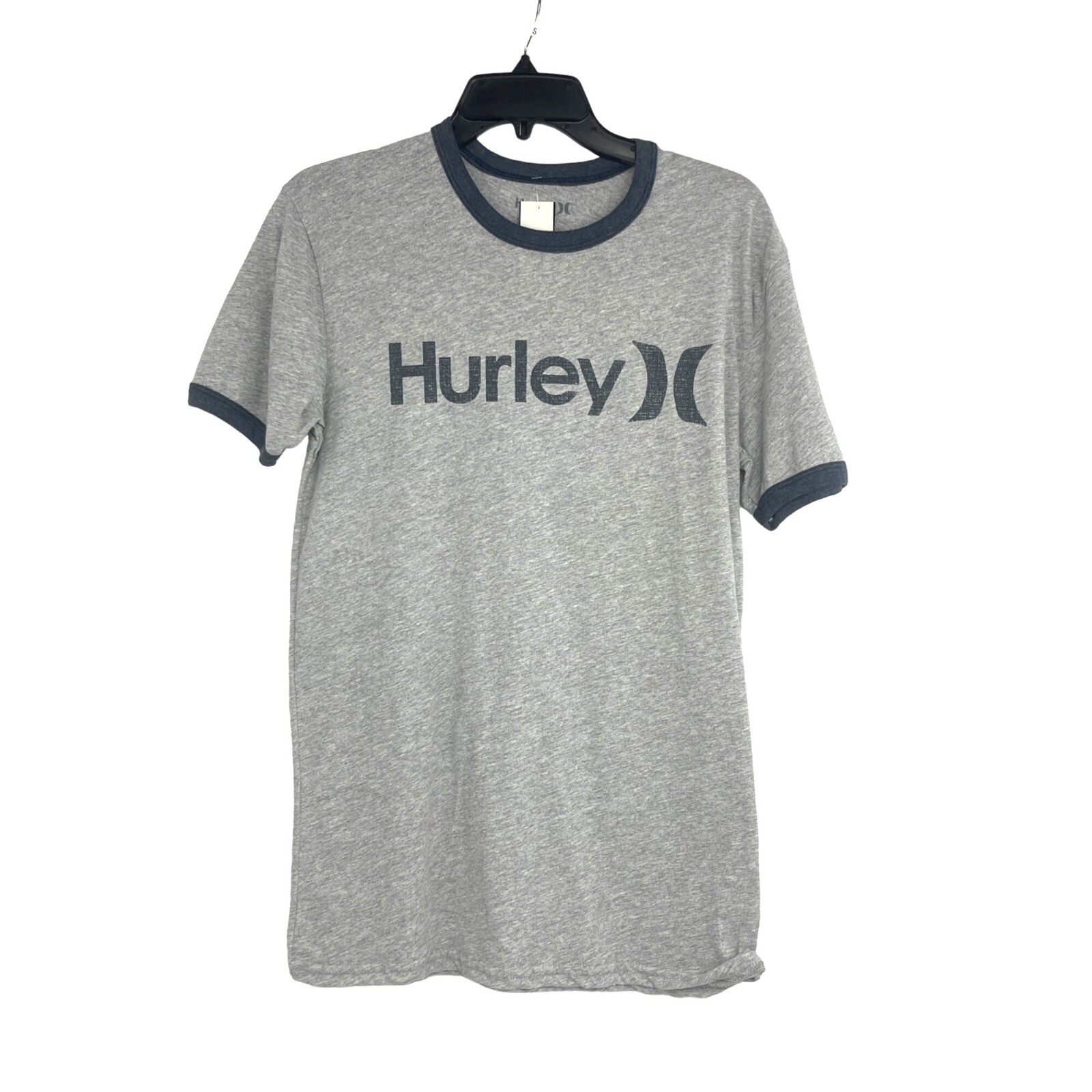 Hurley Mens Gray Ringer T-Shirt One and Only Short Sleeve Casual Top gallery