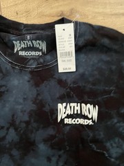Death Row Records Short Sleeve Crew Neck Graphic Tee Shirt Black Blue Small NWT