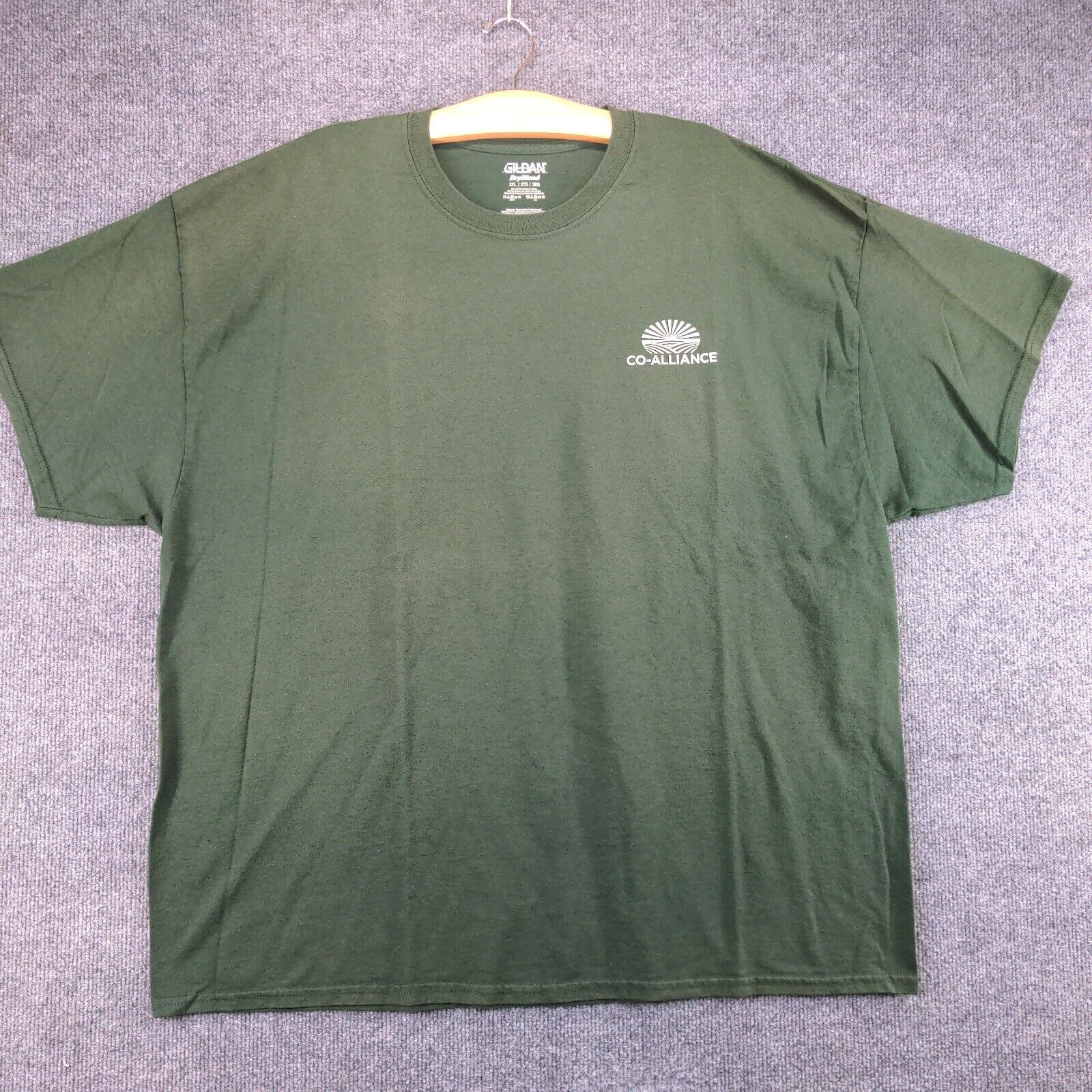 Gildan Mens Co-Alliance Logo T-Shirt Green 3XL Crew Neck Polycotton Dry Blend gallery