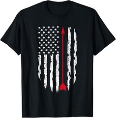 Vintage USA Flag Archery Funny Archer Arrow Graphic Gift Unisex T-Shirt