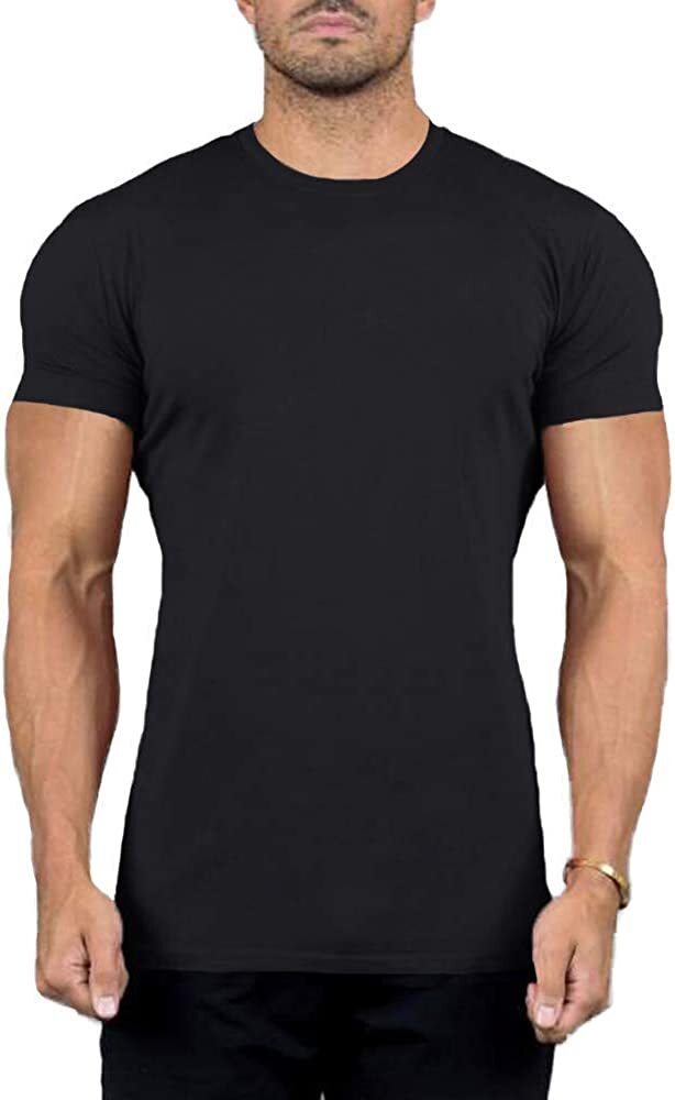 SOCKS'NBULK 6 Pack Mens Cotton Crew Neck Short Sleeve T-Shirts Mix Colors Bulk gallery