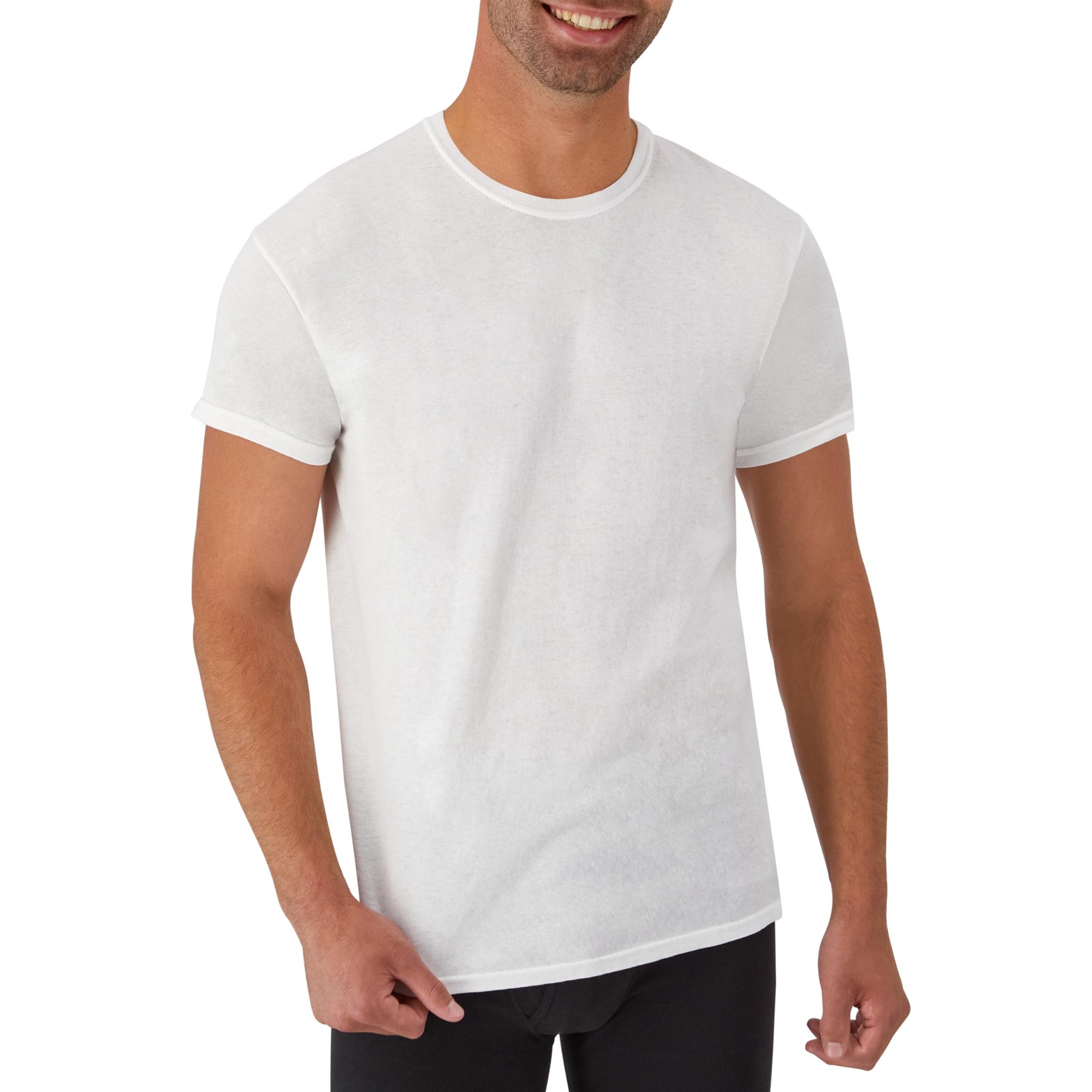 3 Pack Mens 100% Cotton Moisture-Wicking Crew Tee Undershirts,3XLarge White gallery