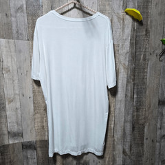 David Archy White Bamboo Blend Basic Tee XXL Minimalist Neutral Everyday Natural