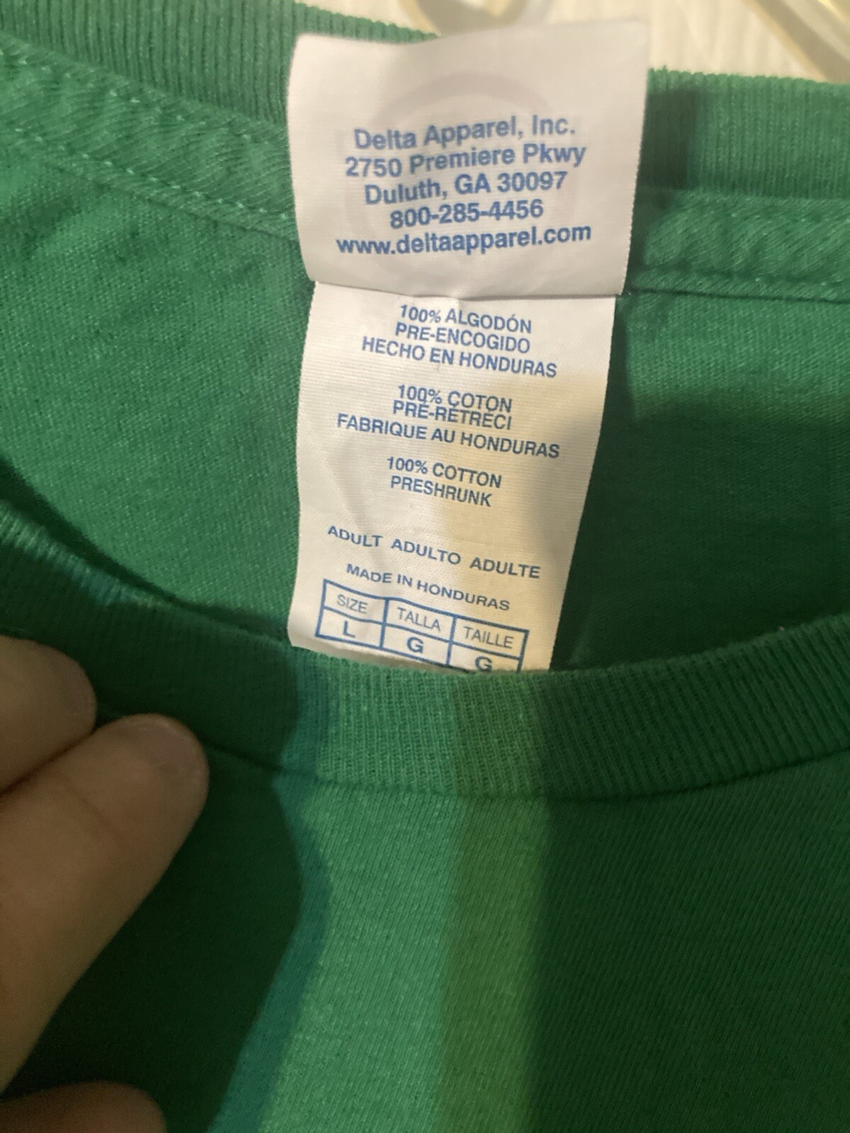 Delta soft 100% cotton tee shirt size large donut forget blood drive green gallery