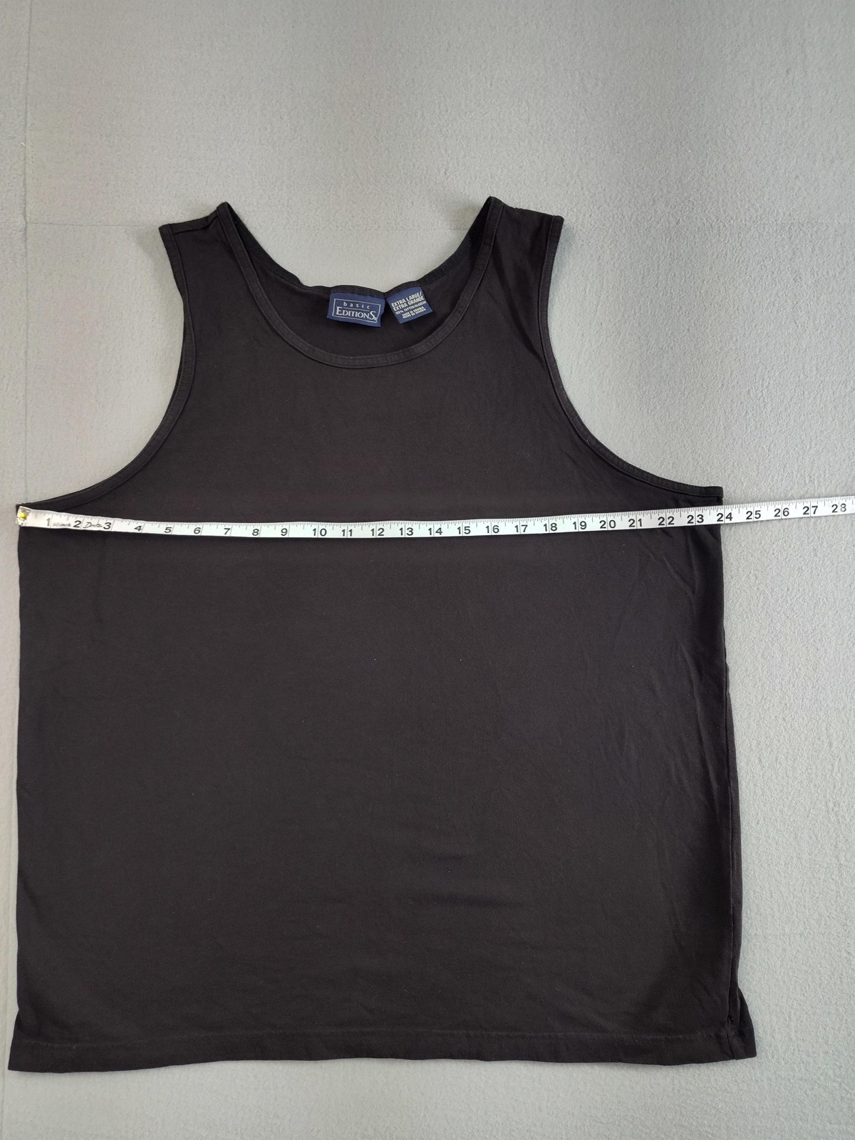 Basic Editions Tank Top Shirt Mens XL Black Sleeveless 100% Cotton Casual gallery