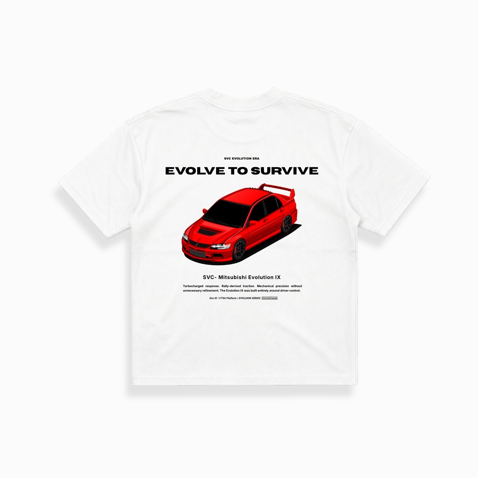 2005-2007 Mitsubishi Evolution IX Shirt – Oversized Heavyweight Motorsport Gift