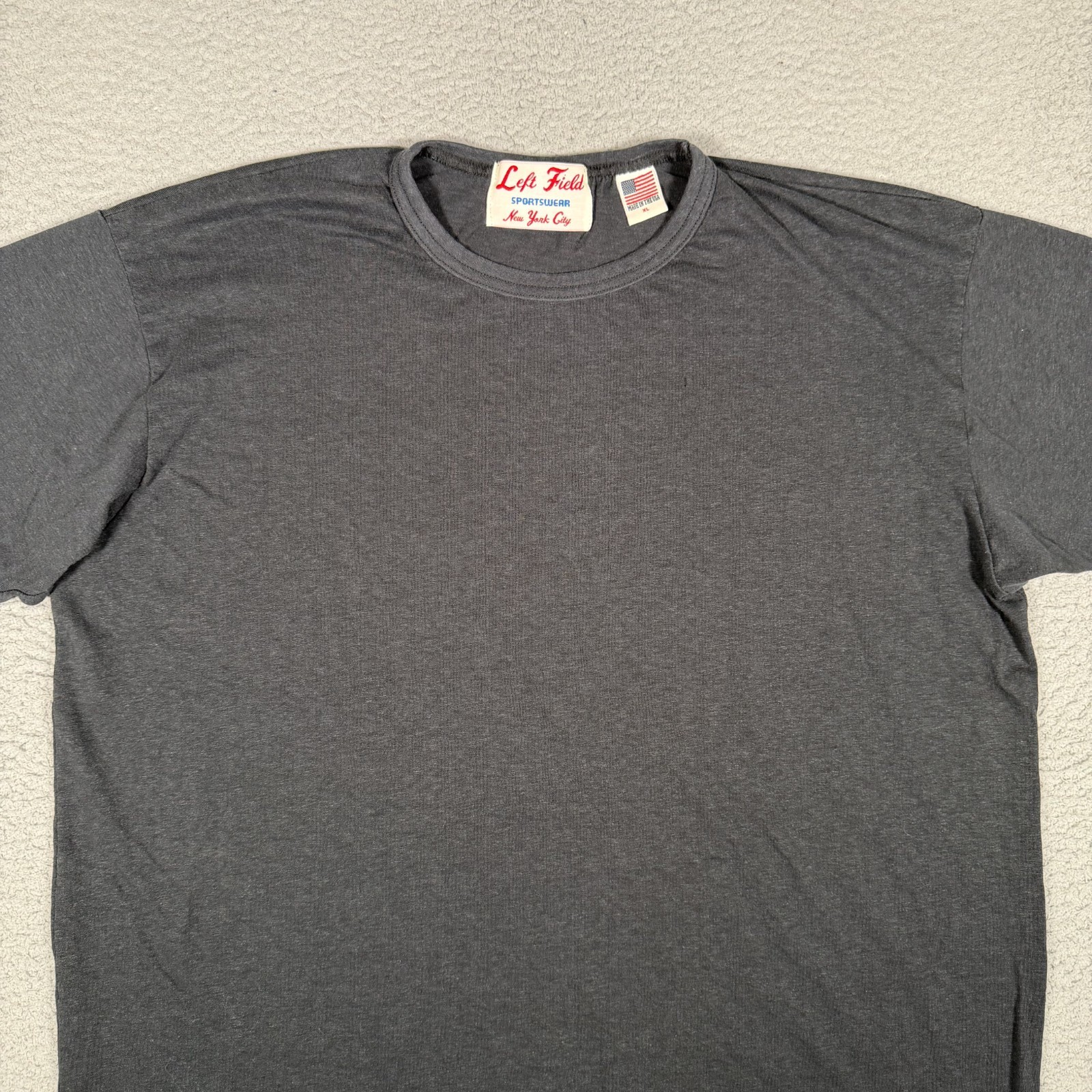 Left Field Sportswear NYC Shirt Mens XL Black Hemp Casual Preppy Tee USA Made gallery