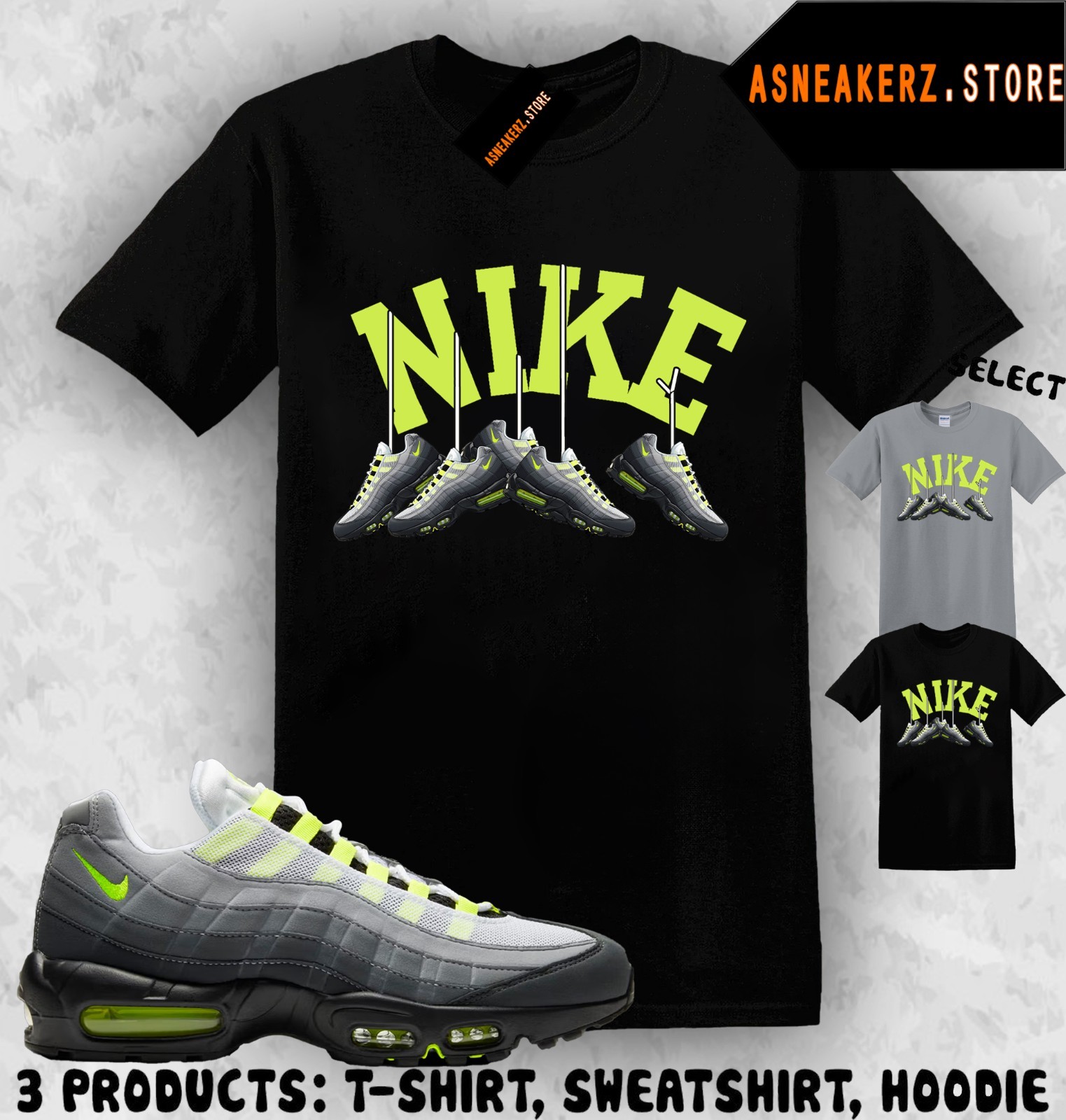 Shirt Matching AM 95 Big Bubble Neon 2026 To Match Sneaker Shoe Hanging T-Shirt gallery