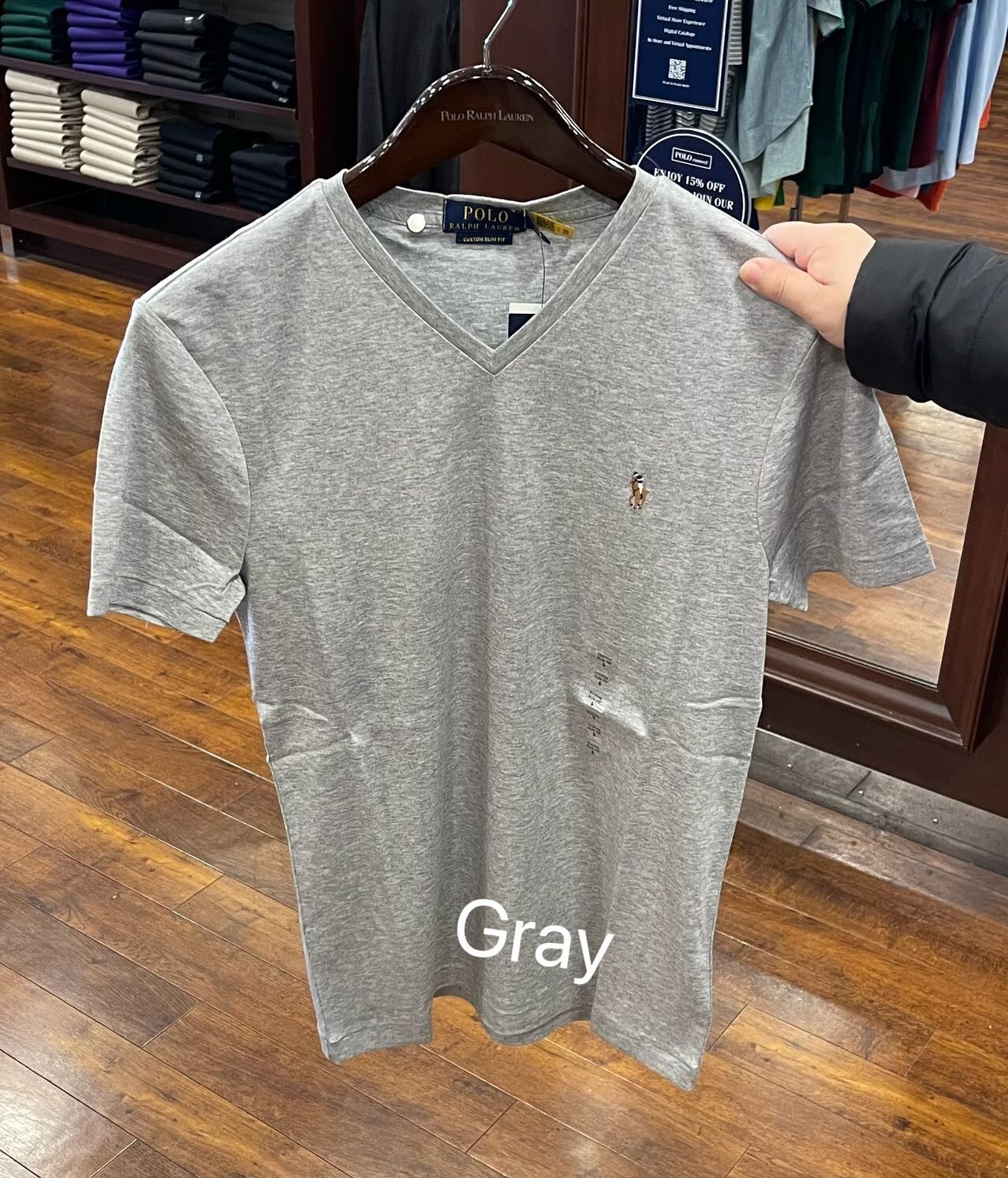 Polo Ralph Lauren Mens V neck short sleeve T shirt- Custom Slim Fit gallery