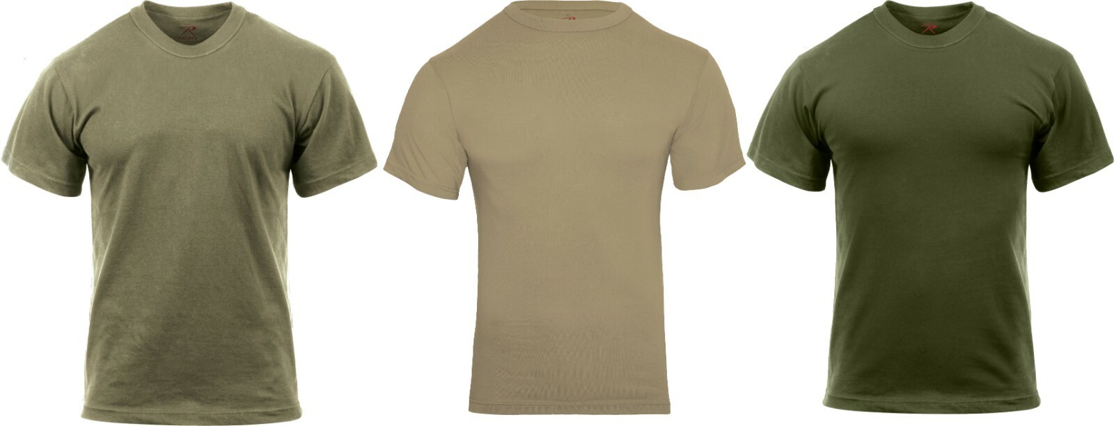 US Military Solid T-Shirt USA Army Military Tees 3-Pack (Khaki, Olive & Coyote) gallery